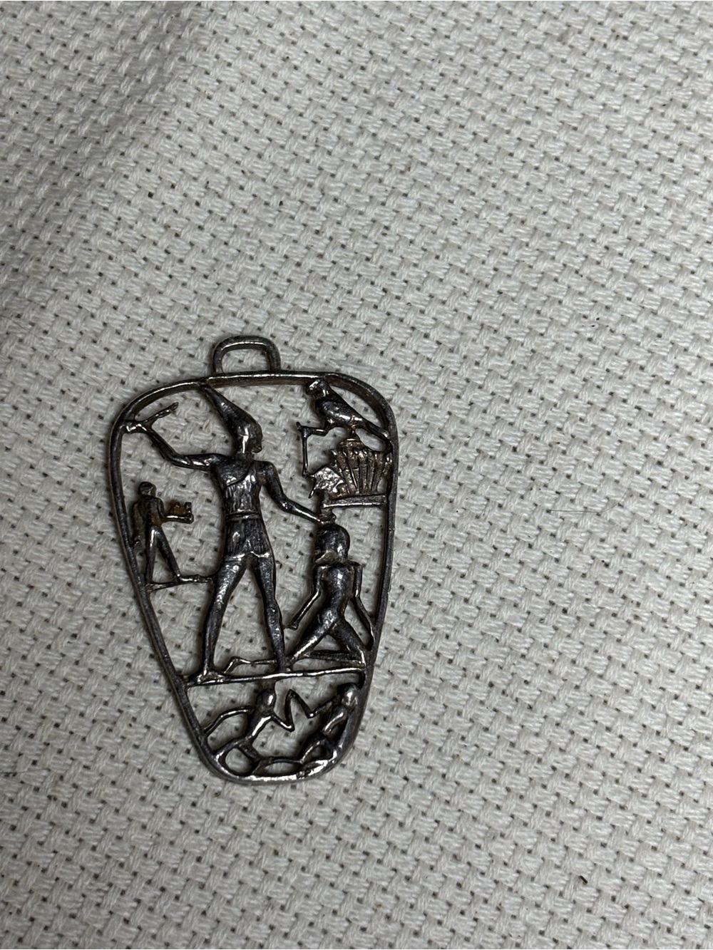 Sterling Silver Egyptian hieroglyphics Vintage pendant
